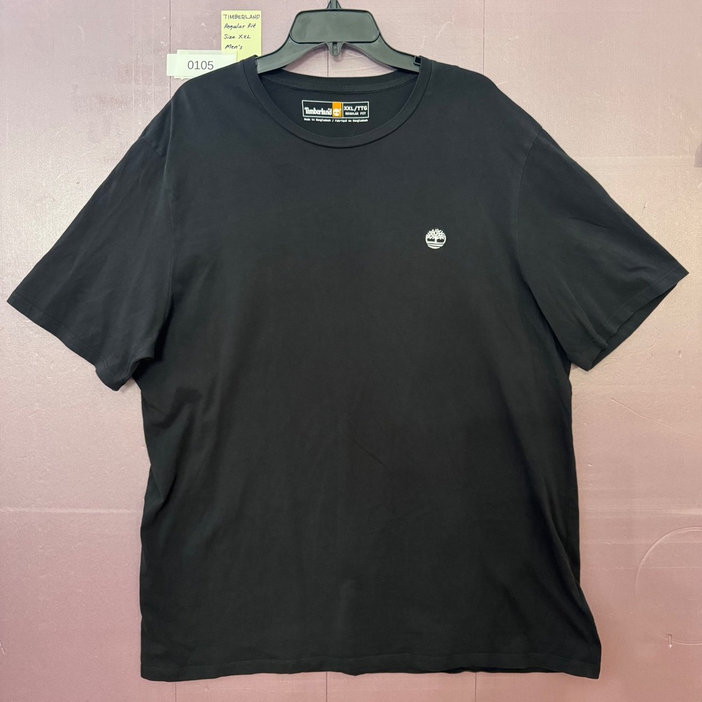 Timberland Men's Black Regular Fit Crew Neck‎ T Shirt Size XXL Work casual basic